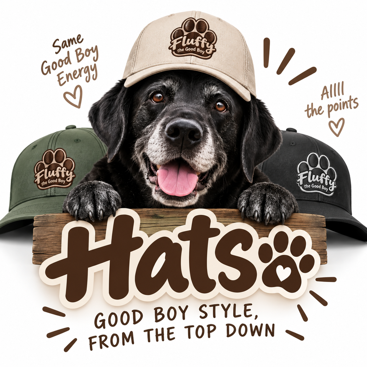 Fluffy the Good Boy Hats