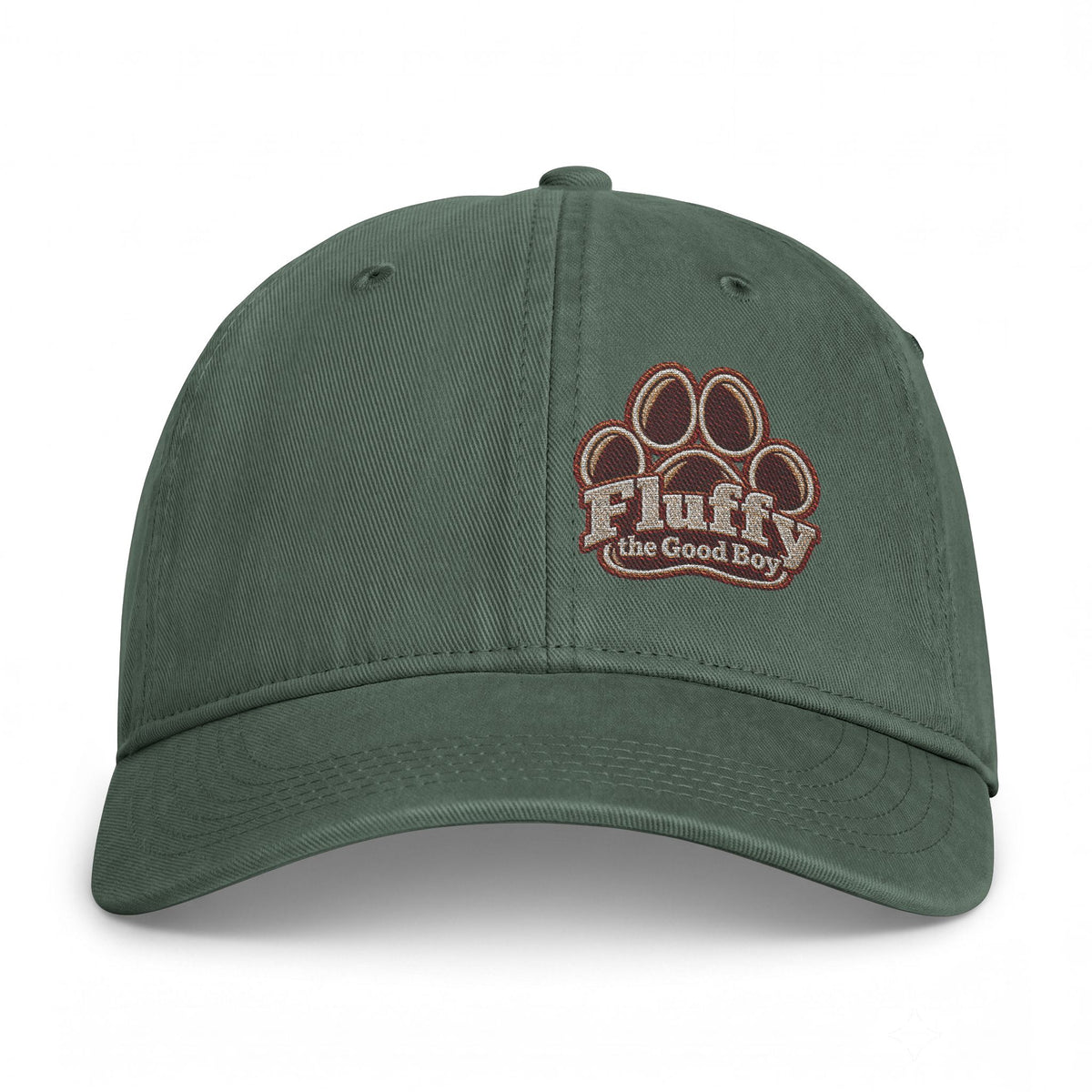 Fluffy the Good Boy Paw Logo Embroidered Coastal Washed Cap - Tan Shades