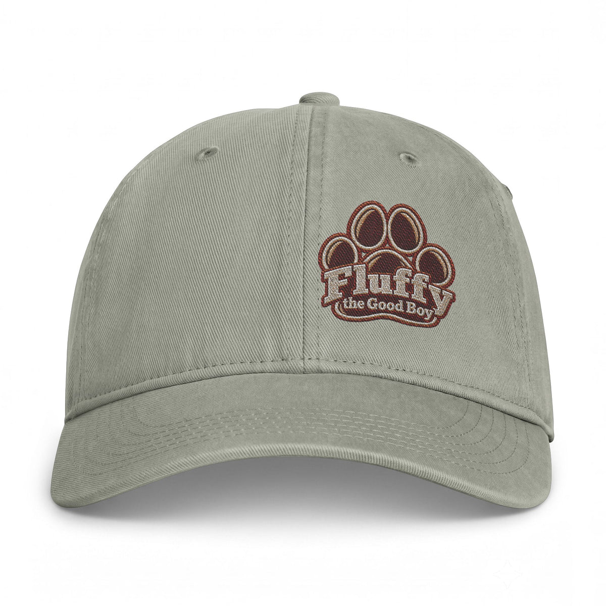 Fluffy the Good Boy Paw Logo Embroidered Coastal Washed Cap - Tan Shades