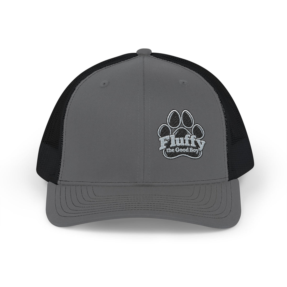 Fluffy the Good Boy Paw Logo Embroidered Trucker Hat