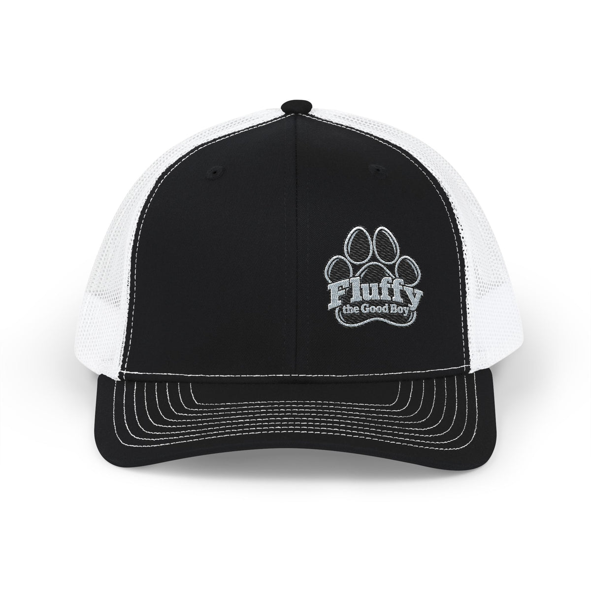 Fluffy the Good Boy Paw Logo Embroidered Trucker Hat