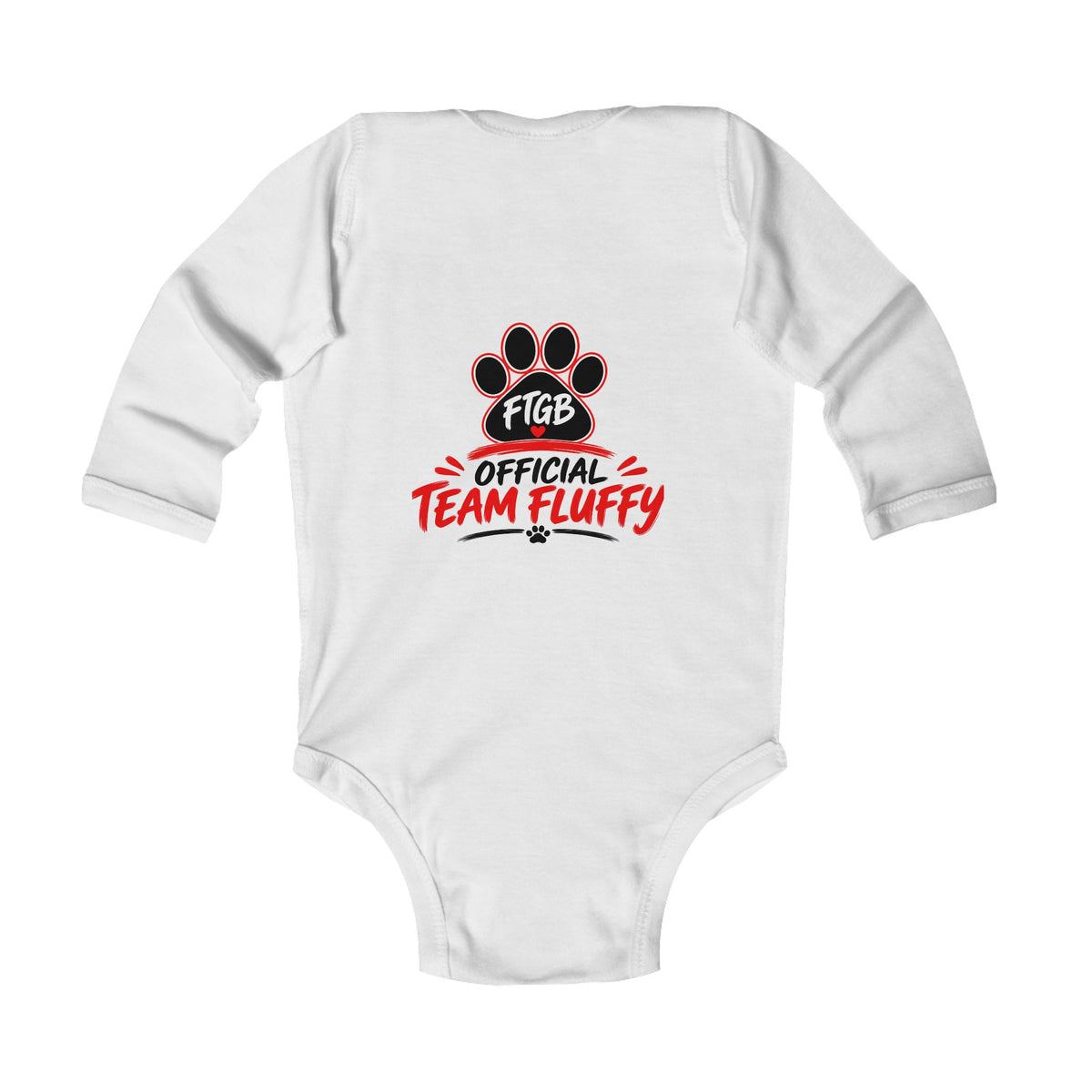 Official Team Fluffy Good Boy Infant Long Sleeve Onesie | FTGB Infant Shirt