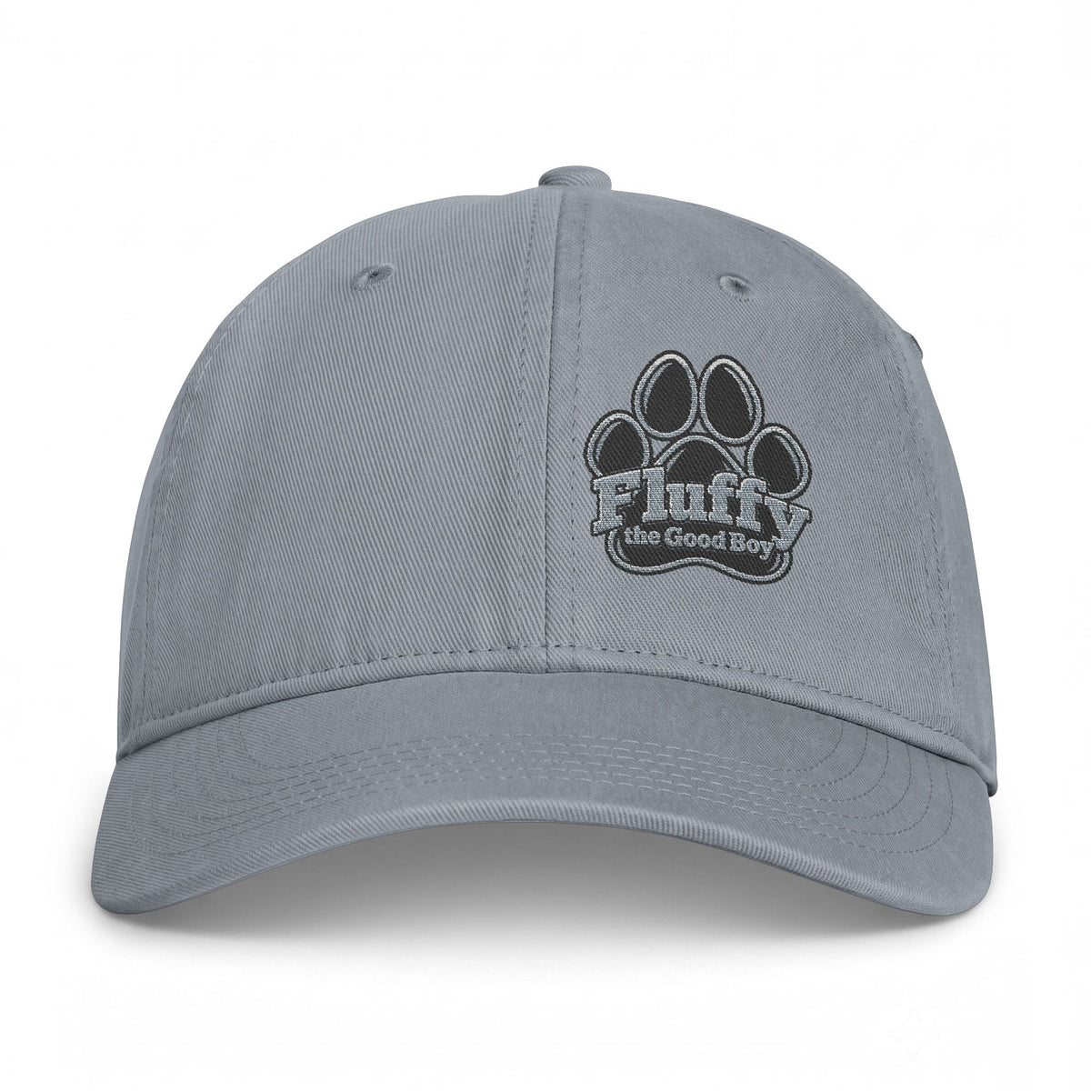 Fluffy the Good Boy Paw Logo Embroidered Coastal Washed Cap - Gray Shades