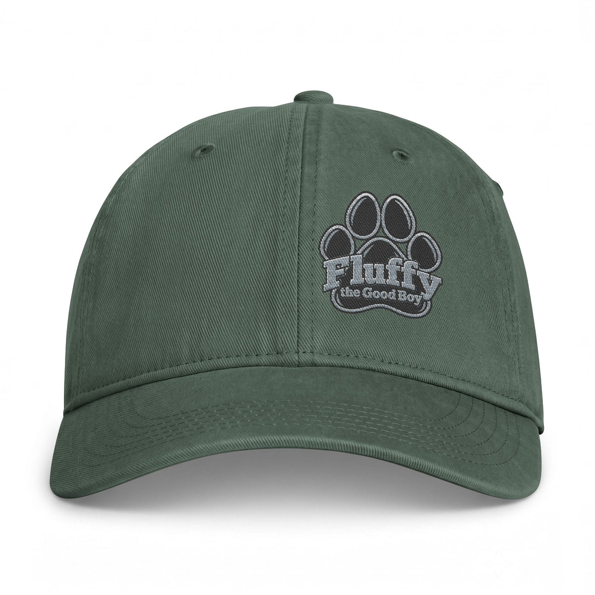 Fluffy the Good Boy Paw Logo Embroidered Coastal Washed Cap - Gray Shades