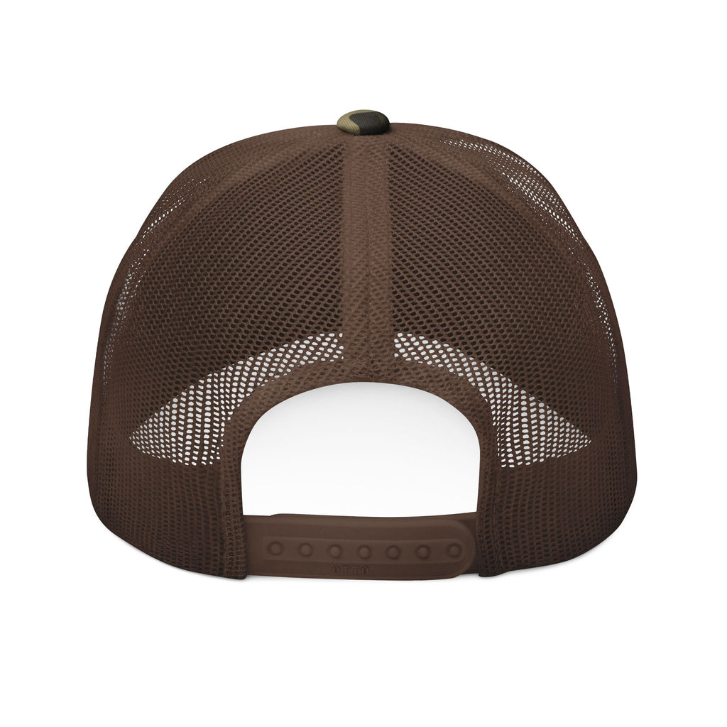 Fluffy the Good Boy Camo Trucker Hat – Embroidered FTGB Paw