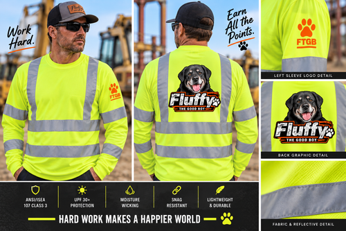 Fluffy the Good Boy ANSI Class 3 High-Visibility Long Sleeve Work Shirt