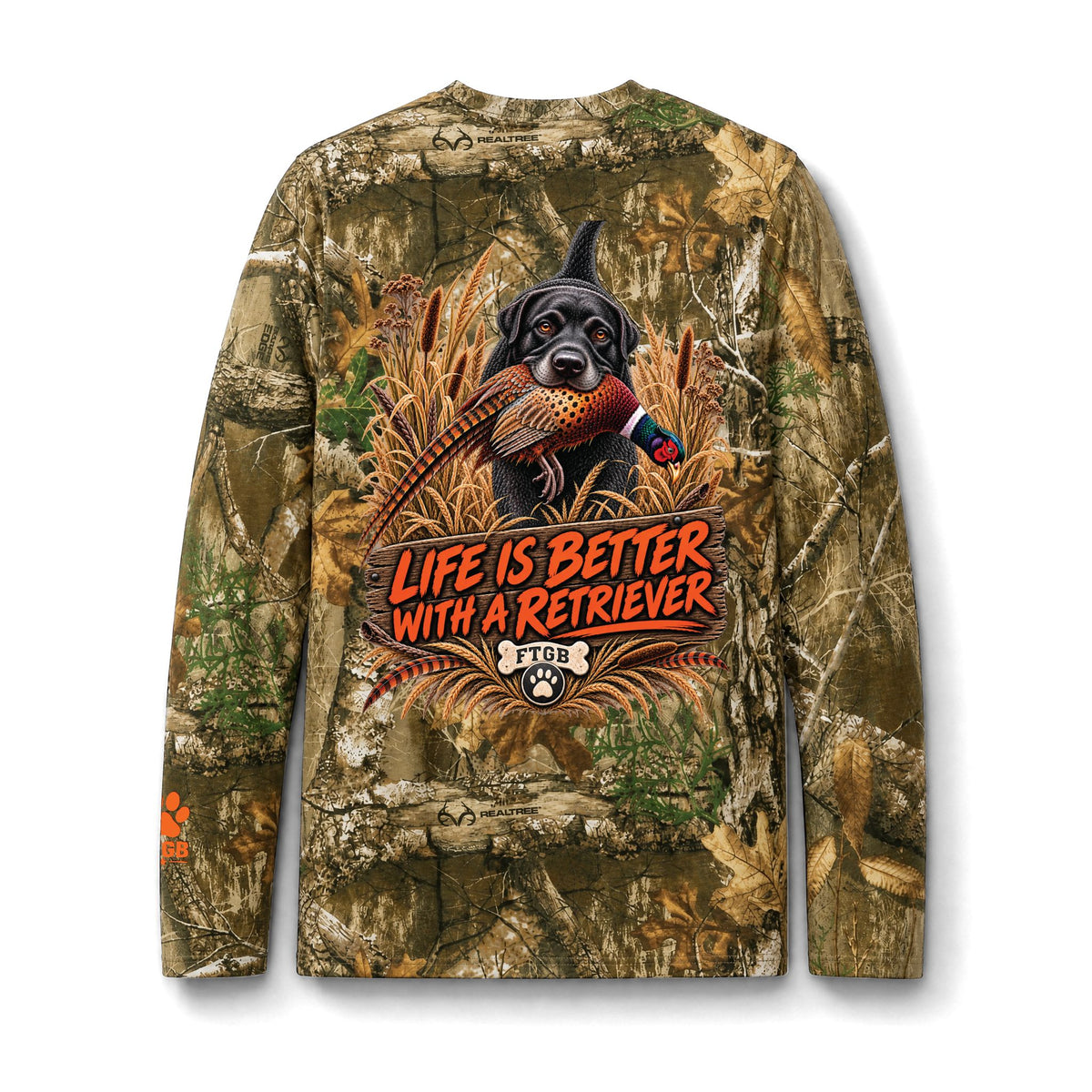 Fluffy the Good Boy – Realtree® Camo Long Sleeve Hunting Tee