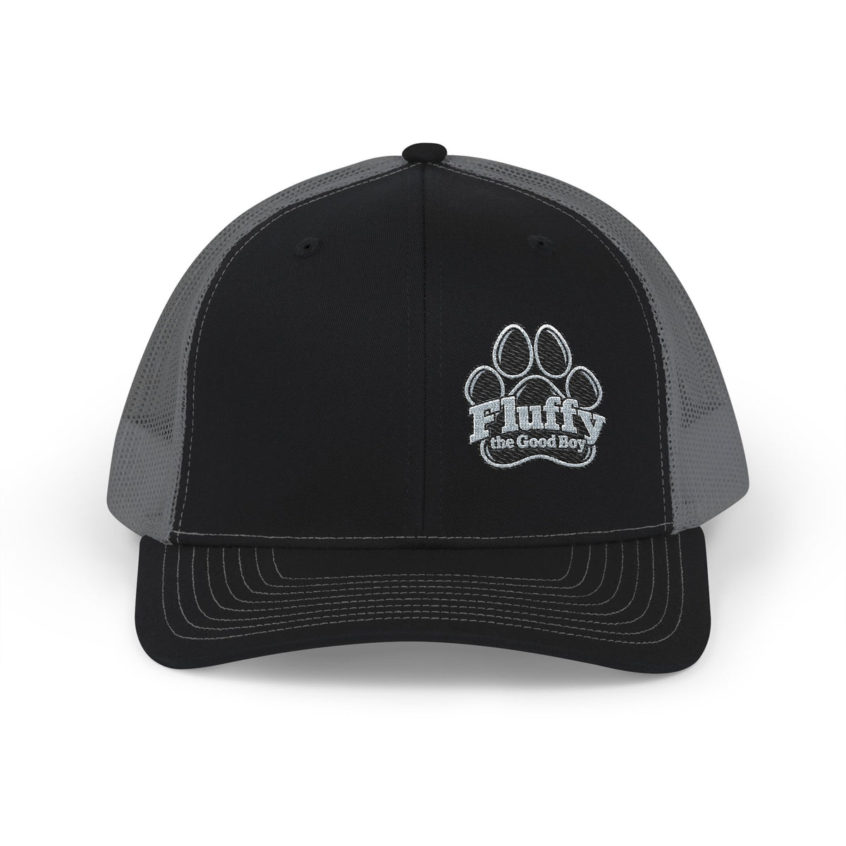Fluffy the Good Boy Paw Logo Embroidered Trucker Hat