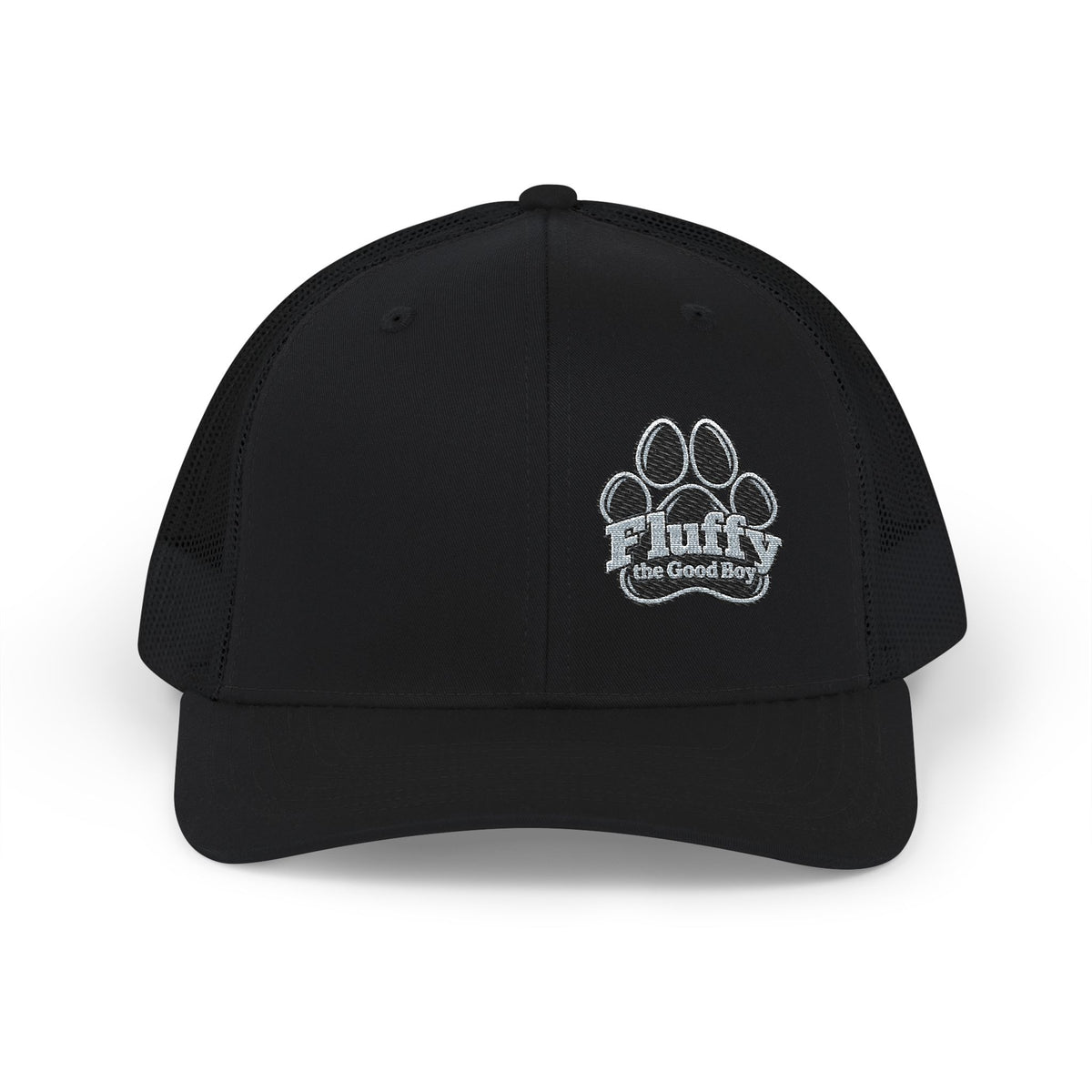 Fluffy the Good Boy Paw Logo Embroidered Trucker Hat