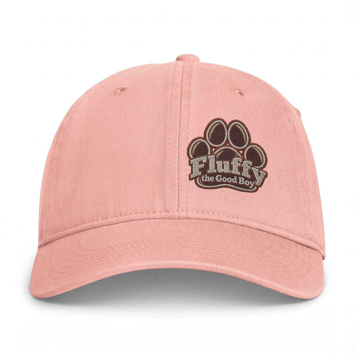Fluffy the Good Boy Paw Logo Embroidered Coastal Washed Cap - Tan Shades